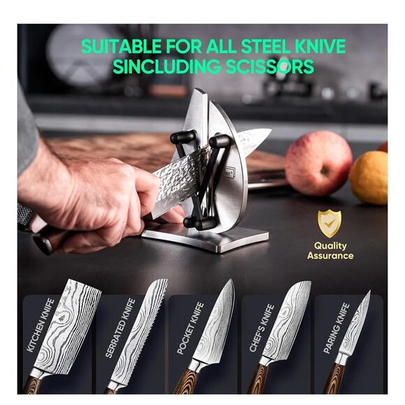 Grihot Stainless Steel Knife Sharpener – 3-Stage Sailboat Design QR-15pro - Picture 6 of 8